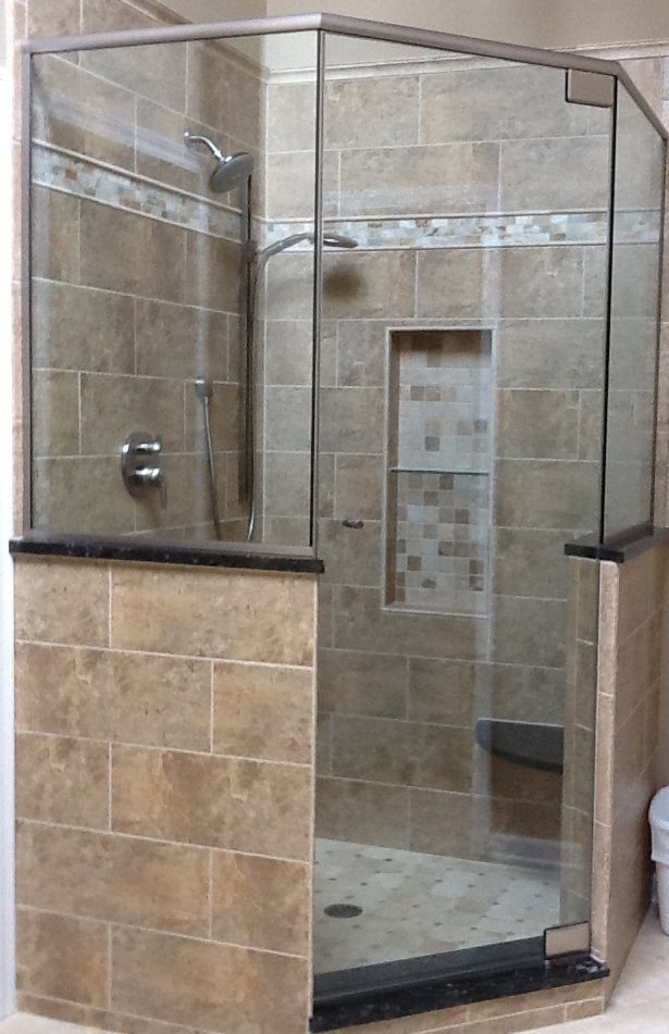 Neo Angle Glass Shower Doors Design Installation Glassworks 3 8 Or ½ Thick Glass Giving You The Substantial Feel And Support Necessary For Your Shower Enclosure
